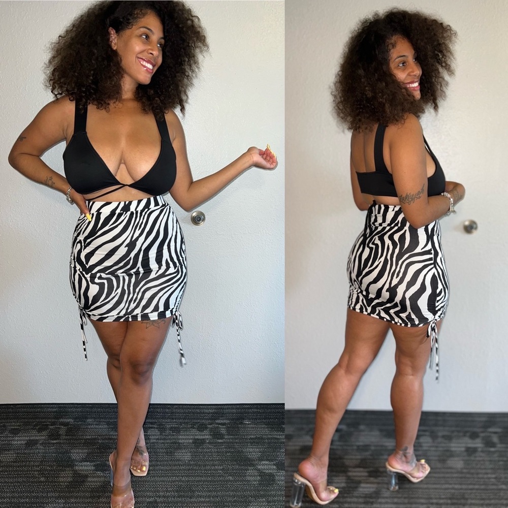 Zebra print skirt set